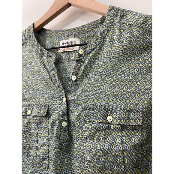 Anthropologie Holding Horses Diamond Geometric Print Popover Top Women's 4 - Picture 3 of 11